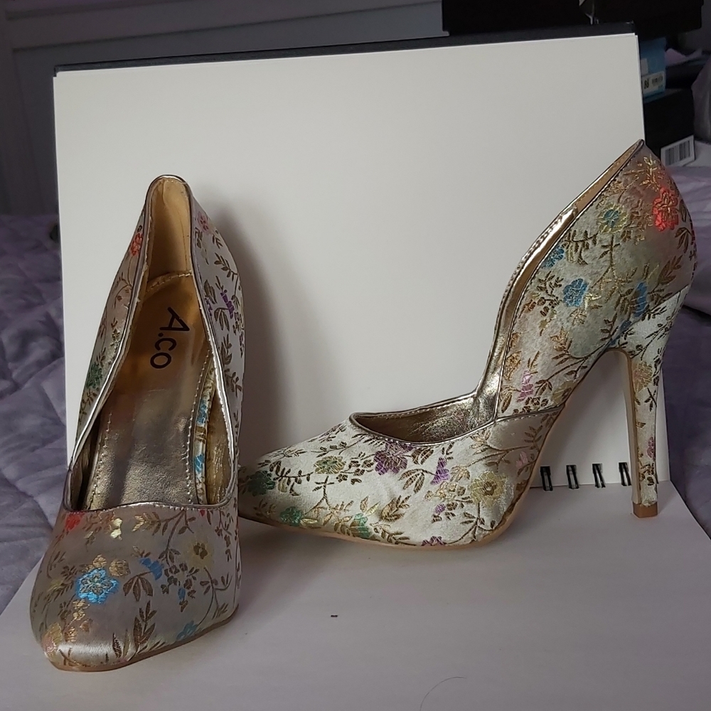 A. Co satin heels